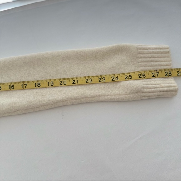 Anthropologie Cream Wrap Sweater M Merino Wool Baby Alpaca Blend - Picture 7 of 10